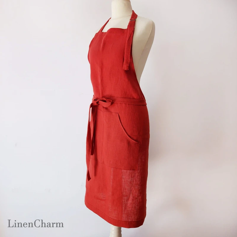 Lniany fartuszek 70 x 90 cm