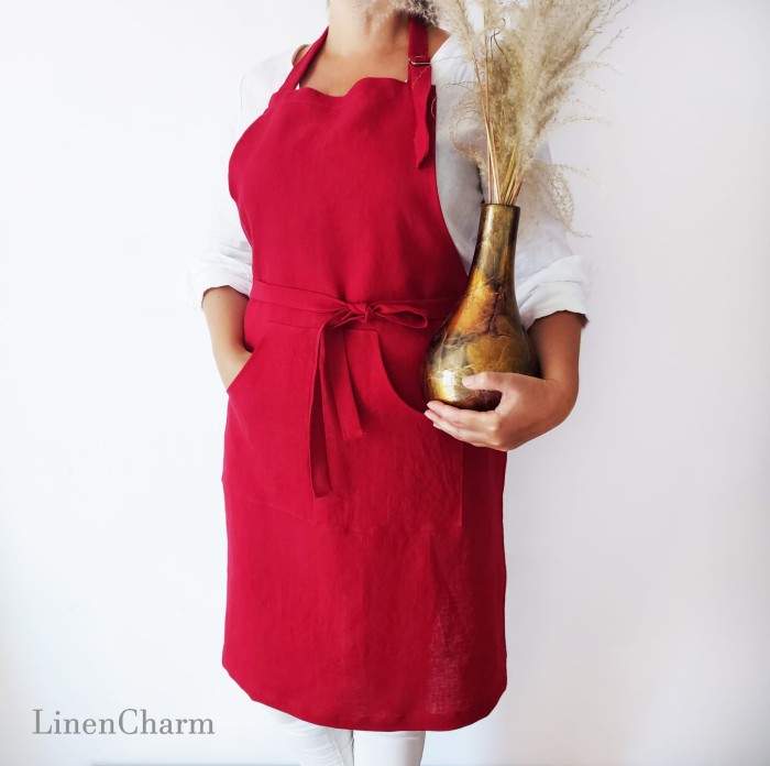 Lniany fartuszek 70 x 90 cm