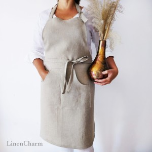 Lniany fartuszek 70 x 90 cm