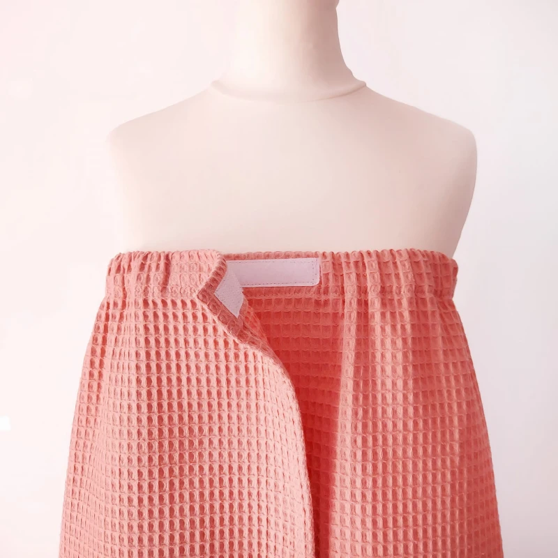 Pareo do sauny wafel bawełna 100% Brzoskwiniowy | LINENCHARM