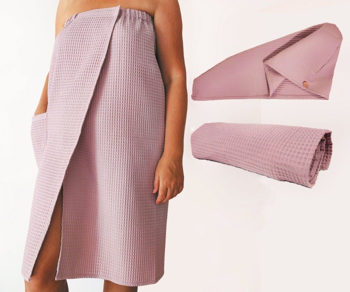 Zestaw do sauny pareo + ręcznik + turban | LINENCHARM