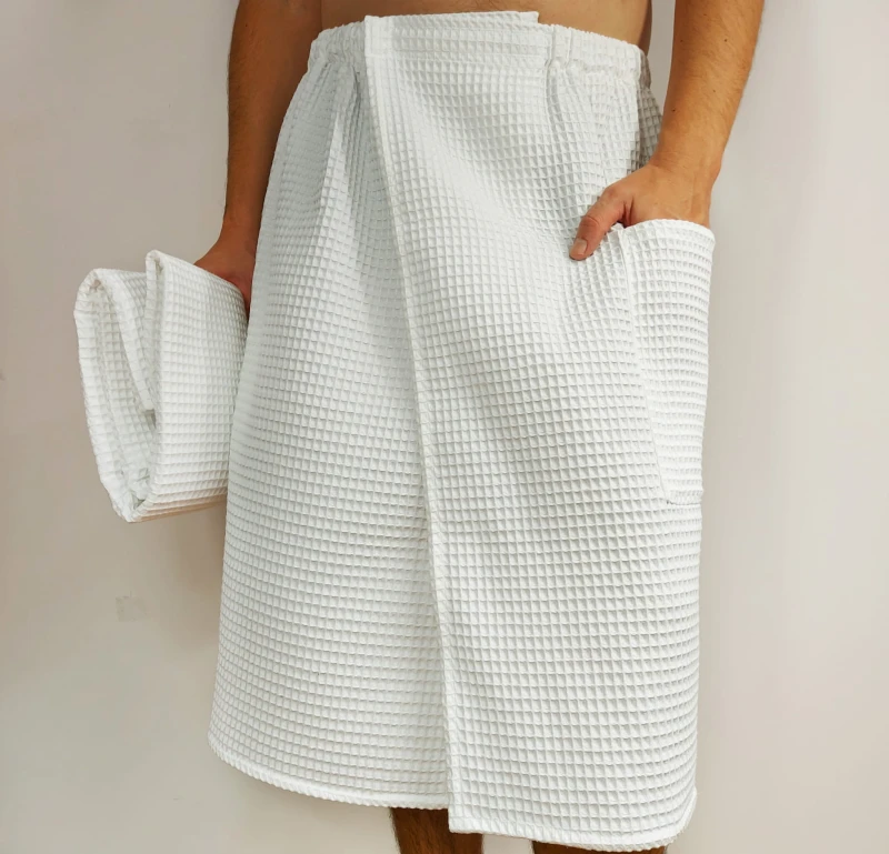 Zestaw do sauny kilt + ręcznik, Biały | LINENCHARM