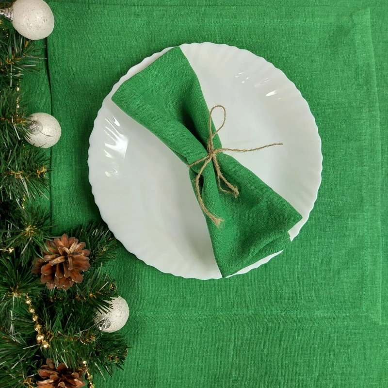 Serwety lniane zielone 35 x 35 cm, 250g/mb LINENCHARM