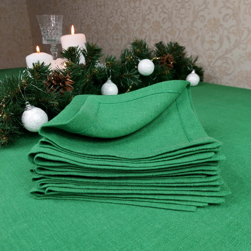 Serwety lniane zielone 35 x 35 cm, 250g/mb LINENCHARM