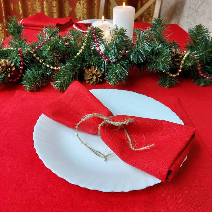 Serwety lniane czerwone 35 x 35 cm, 250g/mb LINENCHARM