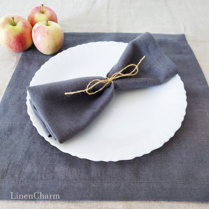 Serwetki Lniane, Szara Serwetka