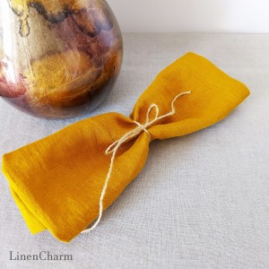 Lniana Serwetka Musztarda