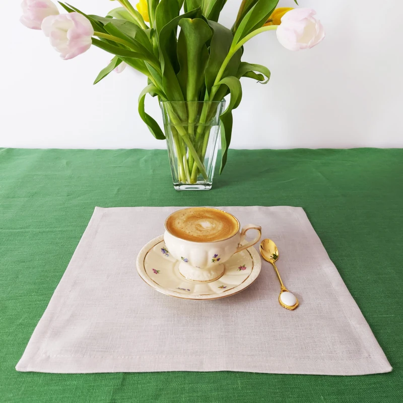 Lniana Serwetka Jasnoszara