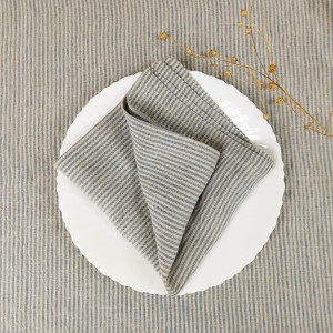 Lniana Serwetka w Niebieskie Paski