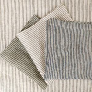 Lniana Serwetka w Zielone Paski