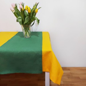 Lniany Bieżnik Zielony