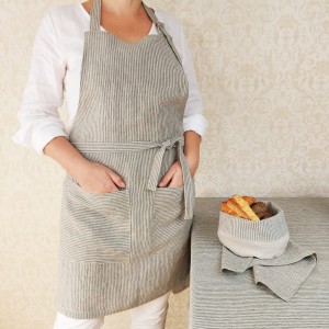 Fartuch lniany z kieszeniami