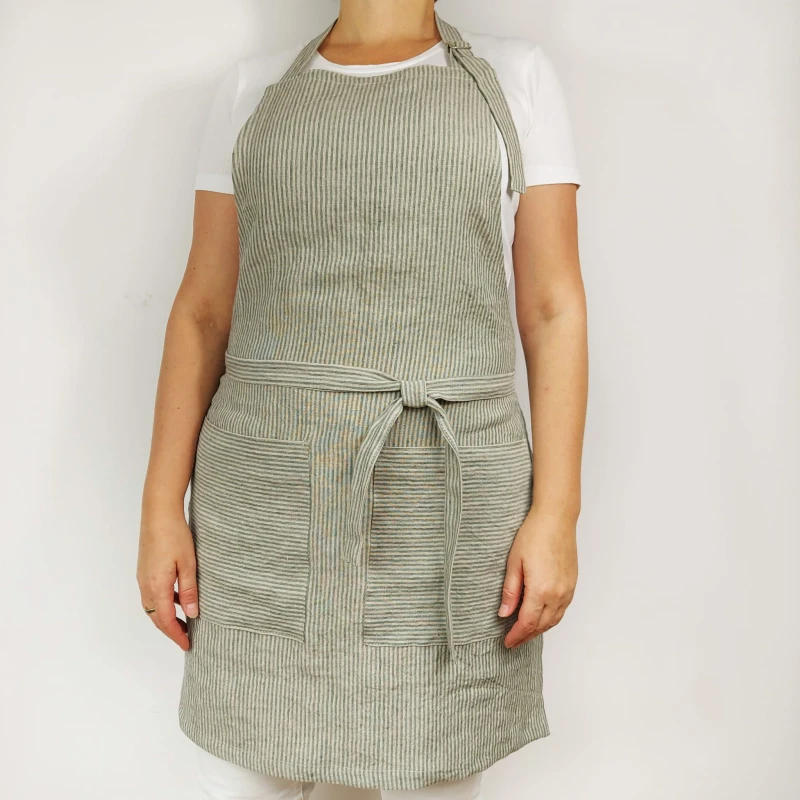 Fartuch lniany z kieszeniami