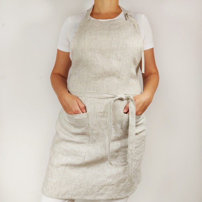 Fartuch lniany z kieszeniami