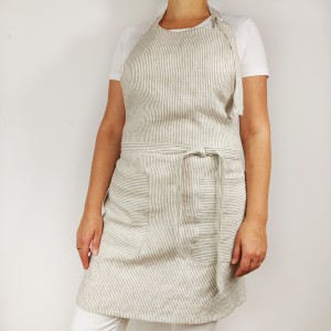 Fartuch lniany z kieszeniami