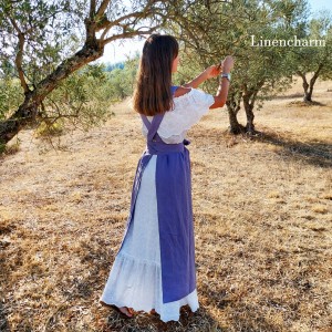 Zapaska lniana, fartuch kuchenny damski