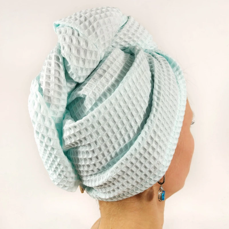 Turban na głowę, Miętowy | LINENCHARM