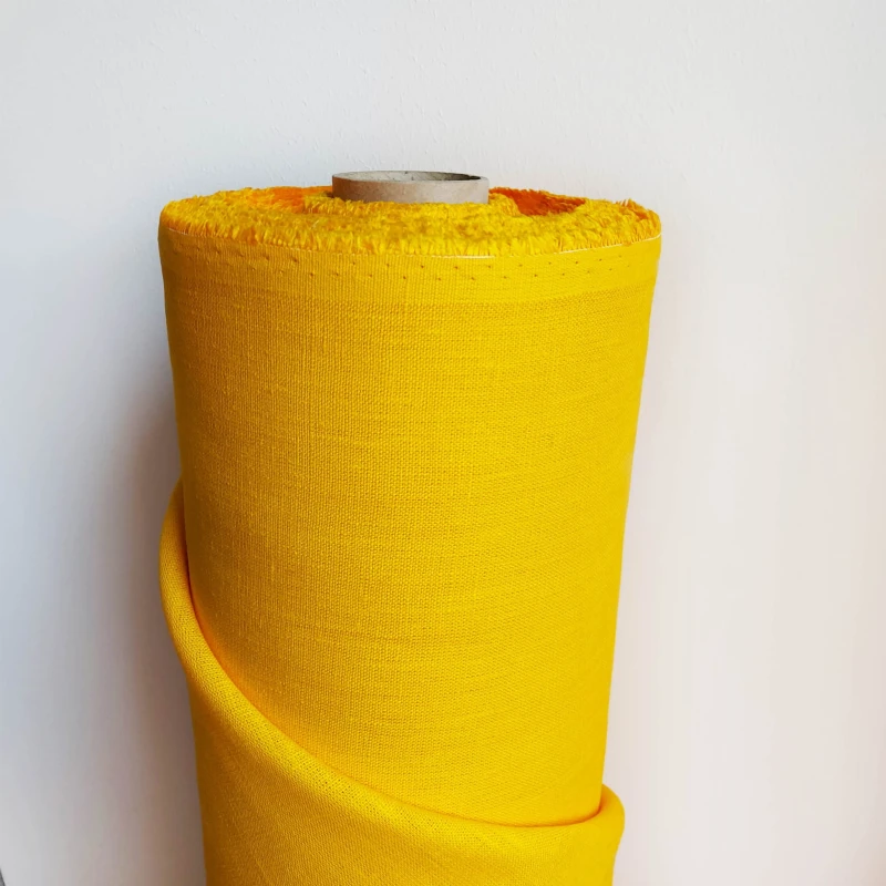 Len 100% Żółty Obrusowy szerokość 150cm, 250g/m2 | LINENCHARM