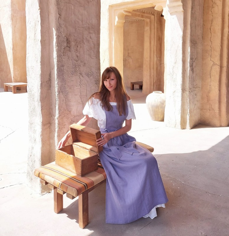 Zapaska lniana, fartuch kuchenny damski