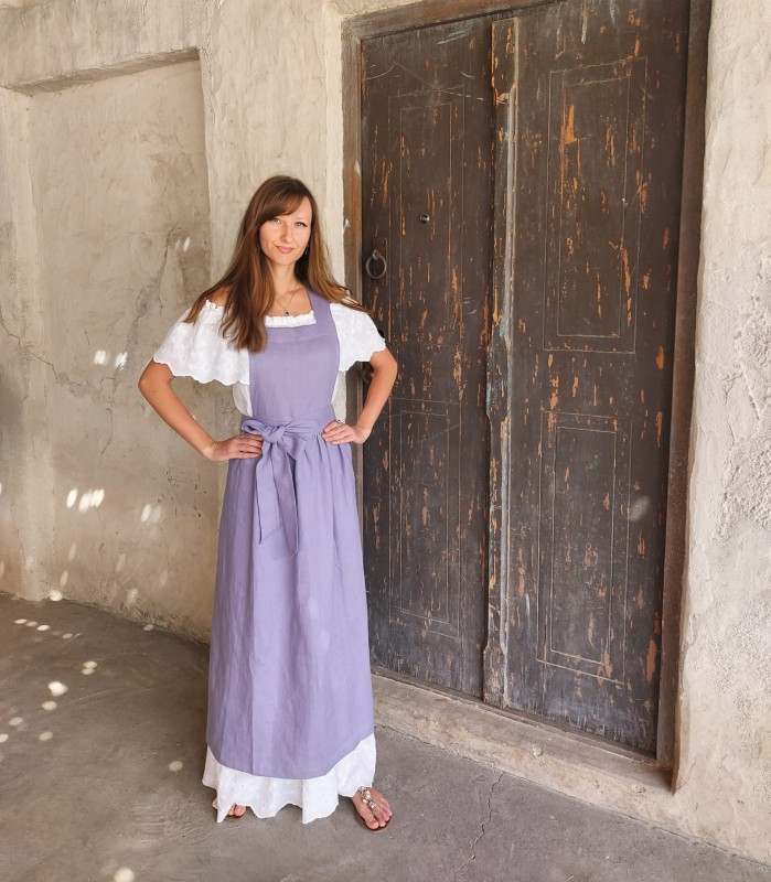 Zapaska lniana, fartuch kuchenny damski