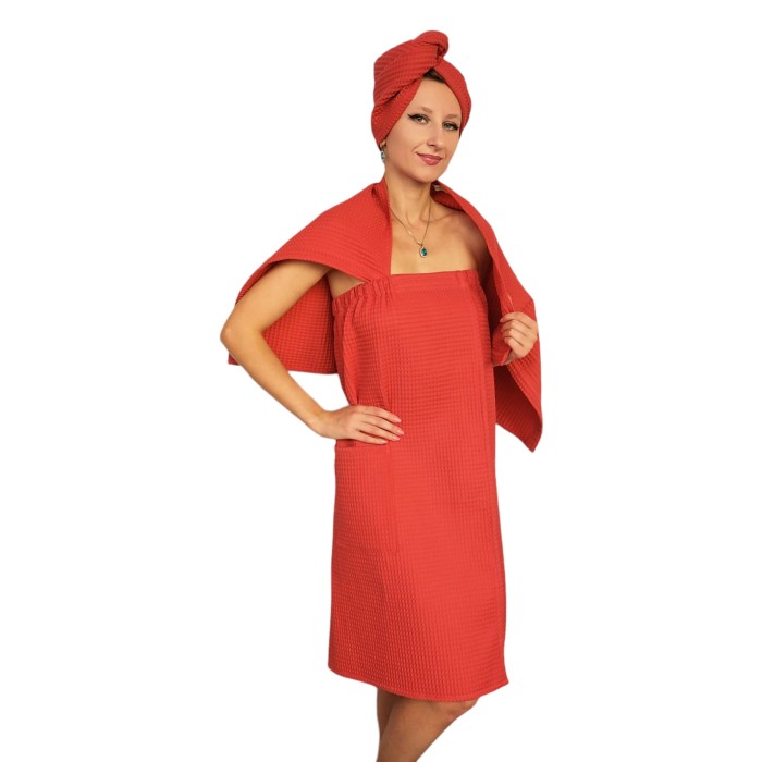 Zestaw na prezent dla niej, Pareo do sauny, ręcznik, turban na głowę