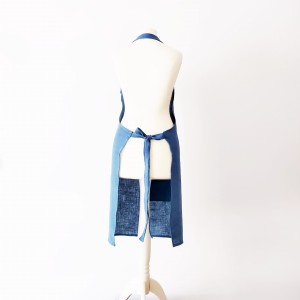 Fartuch lniany niebieski 60 x 80 cm | LINENCHARM