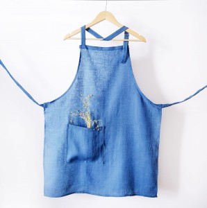 Fartuch lniany niebieski 60 x 80 cm | LINENCHARM