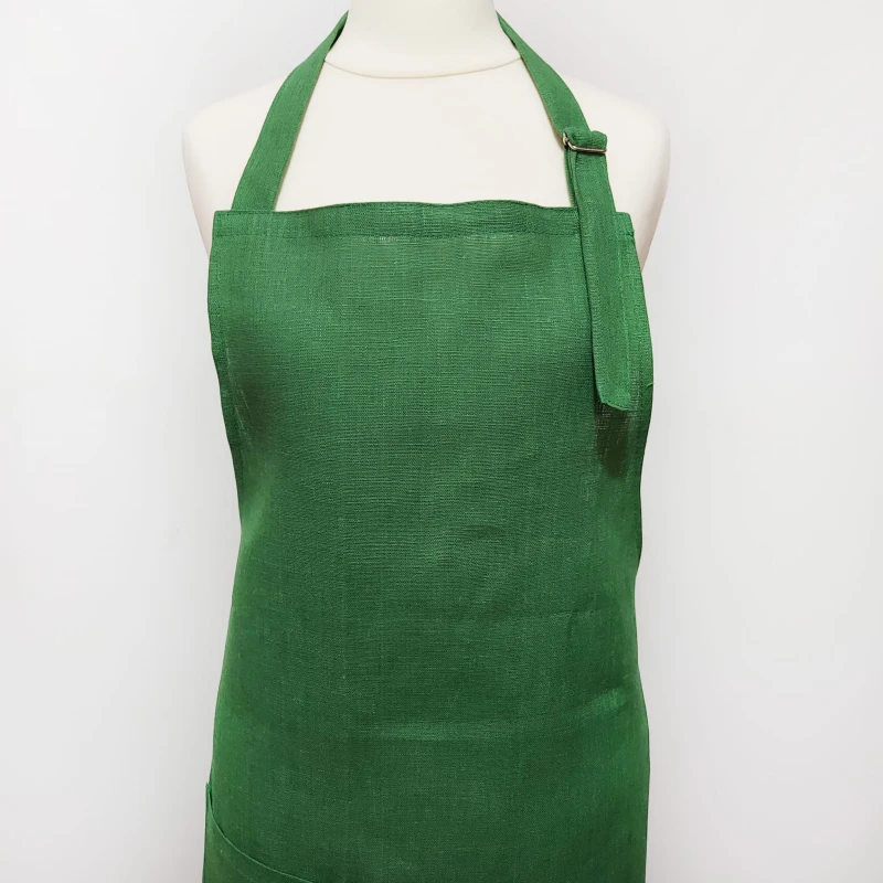 Fartuch lniany zielony 60 x 80 cm | LINENCHARM