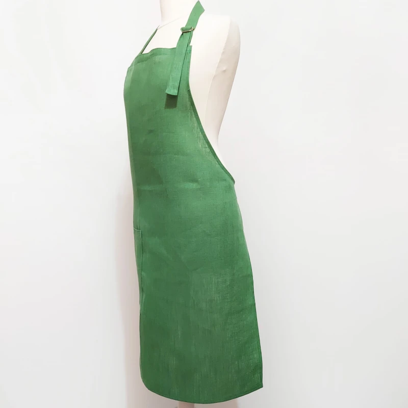 Fartuch lniany zielony 60 x 80 cm | LINENCHARM