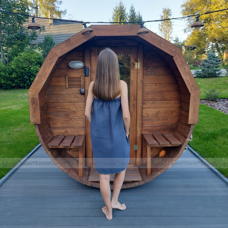 Pareo for Women Spa LC 03.jpgPareo Pelerynka do spatekstylia spa pareo antracytowe bawełna wafel 230g z kieszenią