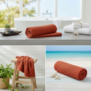 Cotton towel bath red brick LinenCharm TS 01.jpg