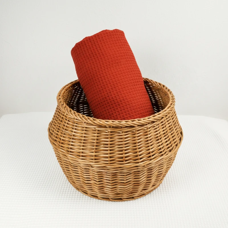 Cotton towel bath red brick LinenCharm.png