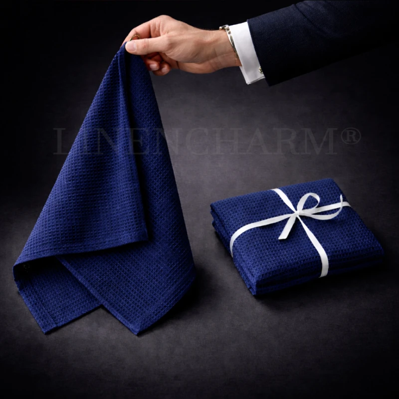 LC Navy Blue Bath Towel LinenCharm 02.jpg