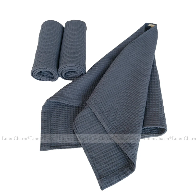Sauna hand towel anthracite color, LinenCharm.jpg