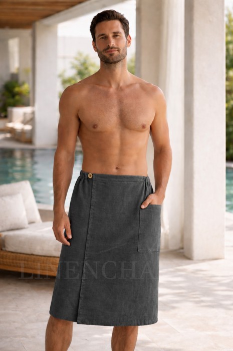 Sauna Kilt for Men Linen 100% 01 Antracyt.jpg