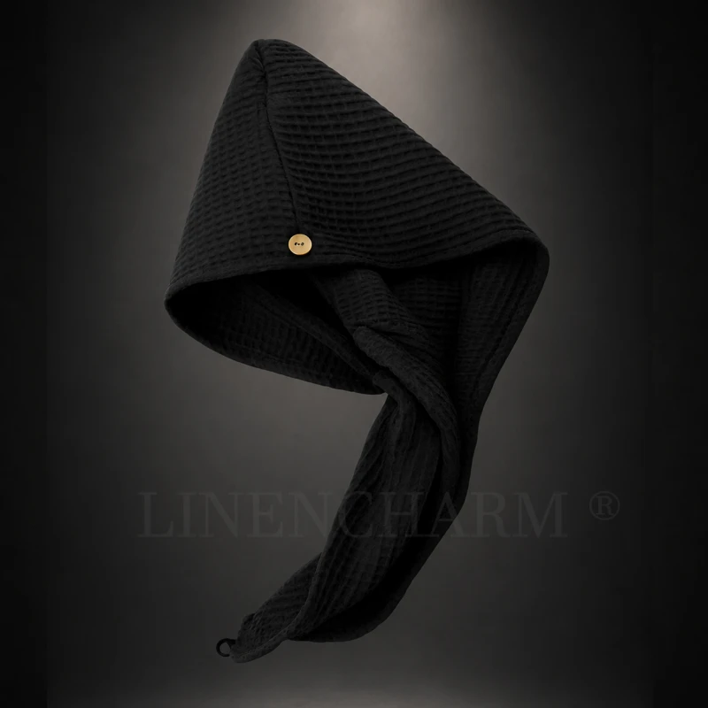 Premiun hair turban Black hair towel LC.jpg