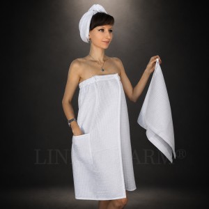 White sauna set women cotton LinenCharm.jpg