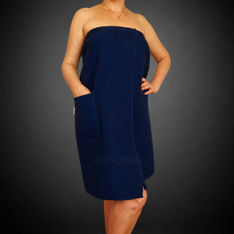 Towel wrap set Navy Blue LinenCharm 02.jpg