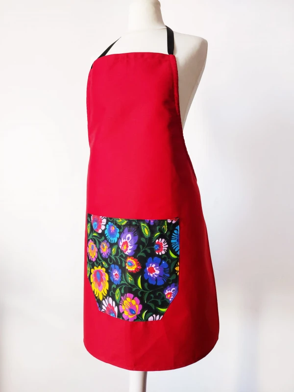 Czerwony fartuch bawełniany  LINENCHARM