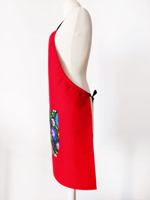 Czerwony fartuch bawełniany  LINENCHARM