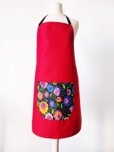 Czerwony fartuch bawełniany  LINENCHARM