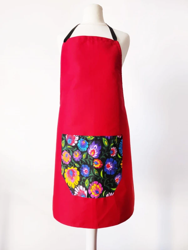 Czerwony fartuch bawełniany  LINENCHARM