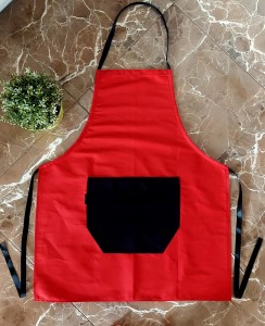Czerwony fartuch bawełniany  LINENCHARM