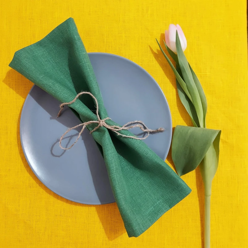 Serwety lniane zielone 35 x 35 cm, 250g/mb LINENCHARM