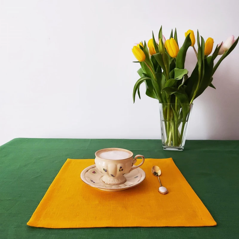 Serwety lniane żółte 35 x 35 cm, 250g/mb LINENCHARM