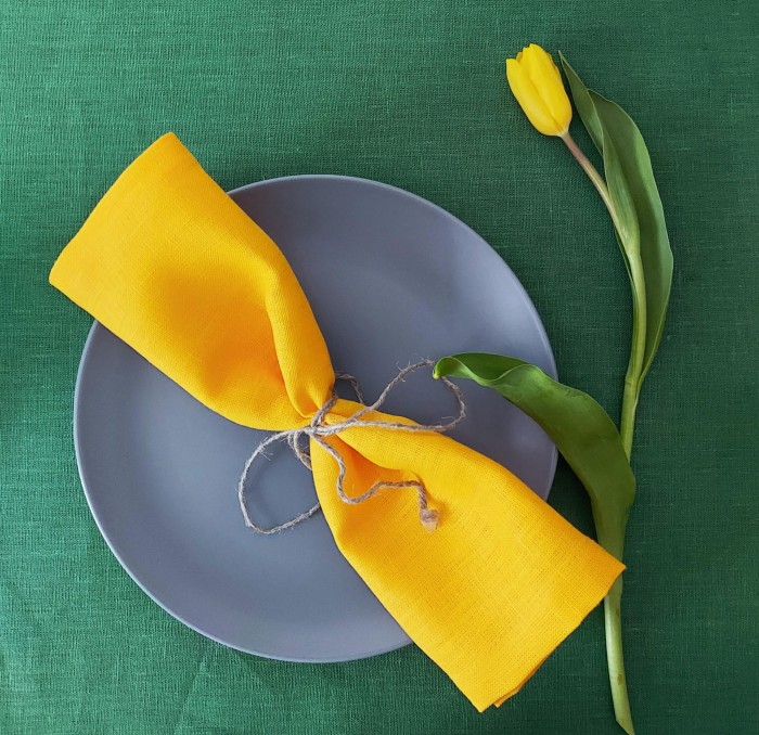 Serwety lniane żółte 35 x 35 cm, 250g/mb LINENCHARM