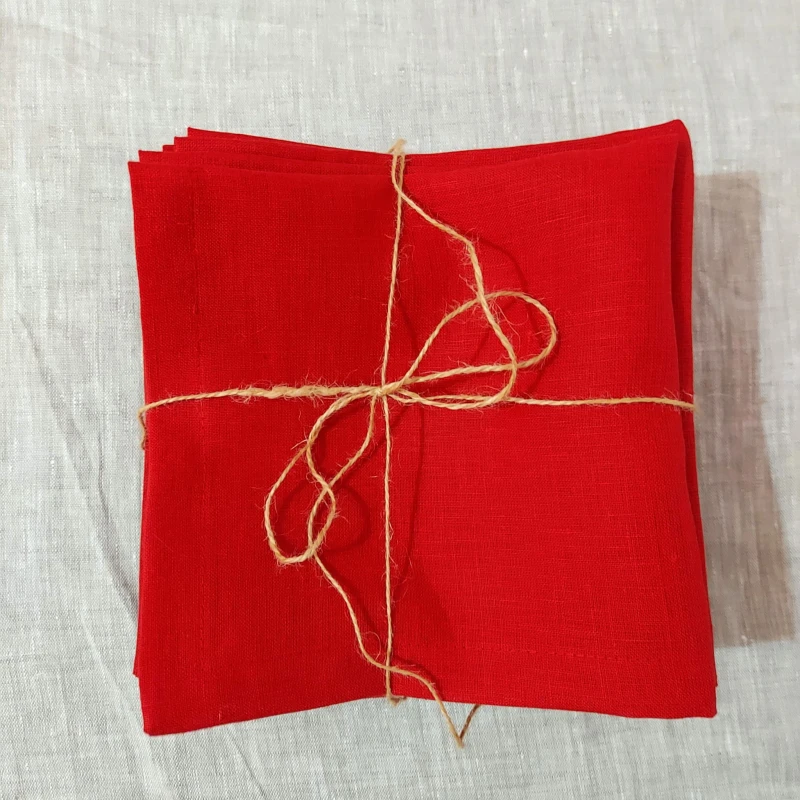 Serwety lniane czerwone 35 x 35 cm, 250g/mb LINENCHARM
