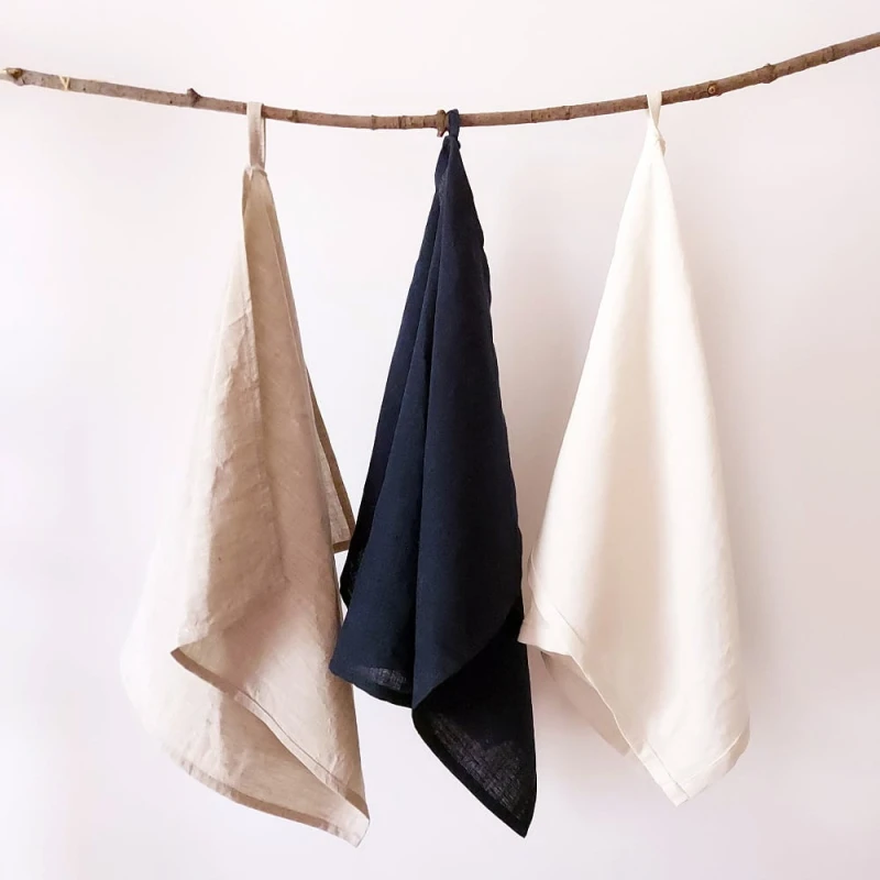 Ręcznik lniany granatowy LINENCHARM