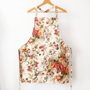 Fartuch kuchenny bawełniany w róże | LINENCHARM