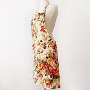 Fartuch kuchenny bawełniany w róże| LINENCHARM